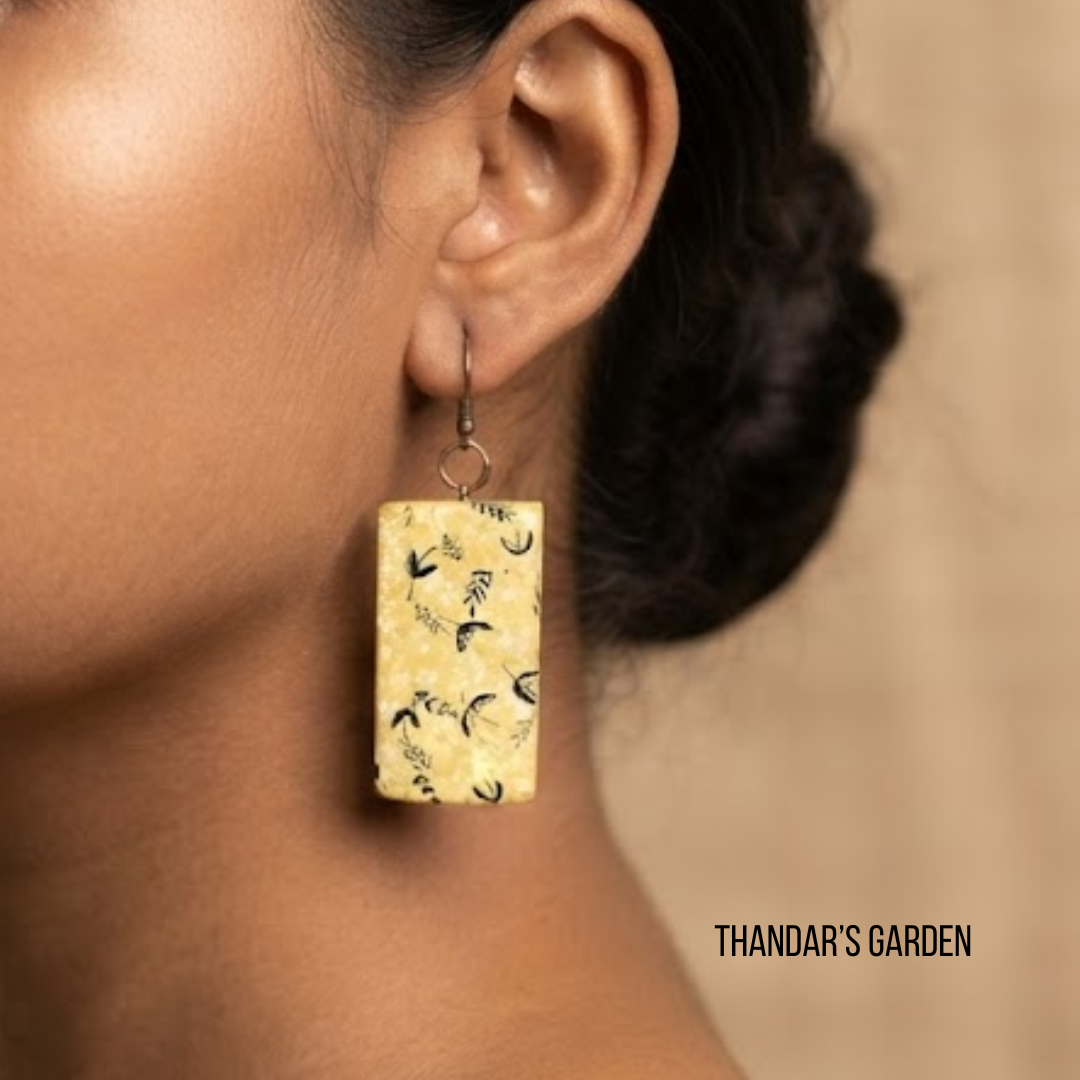 Ochre Bloom Rectangle Earring