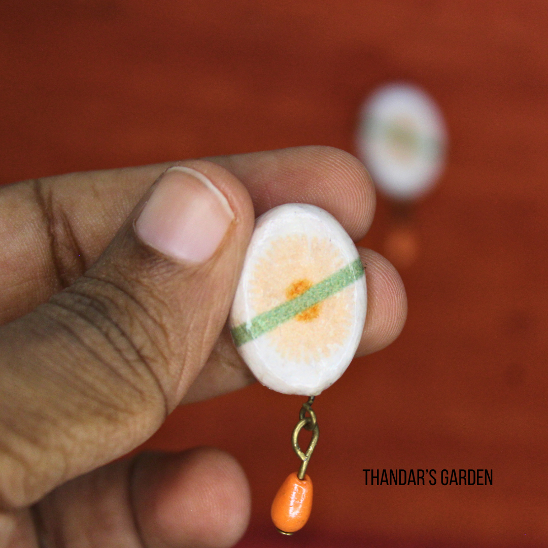White Daisy & Amber Drop Earrings