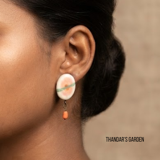 White Daisy & Amber Drop Earrings