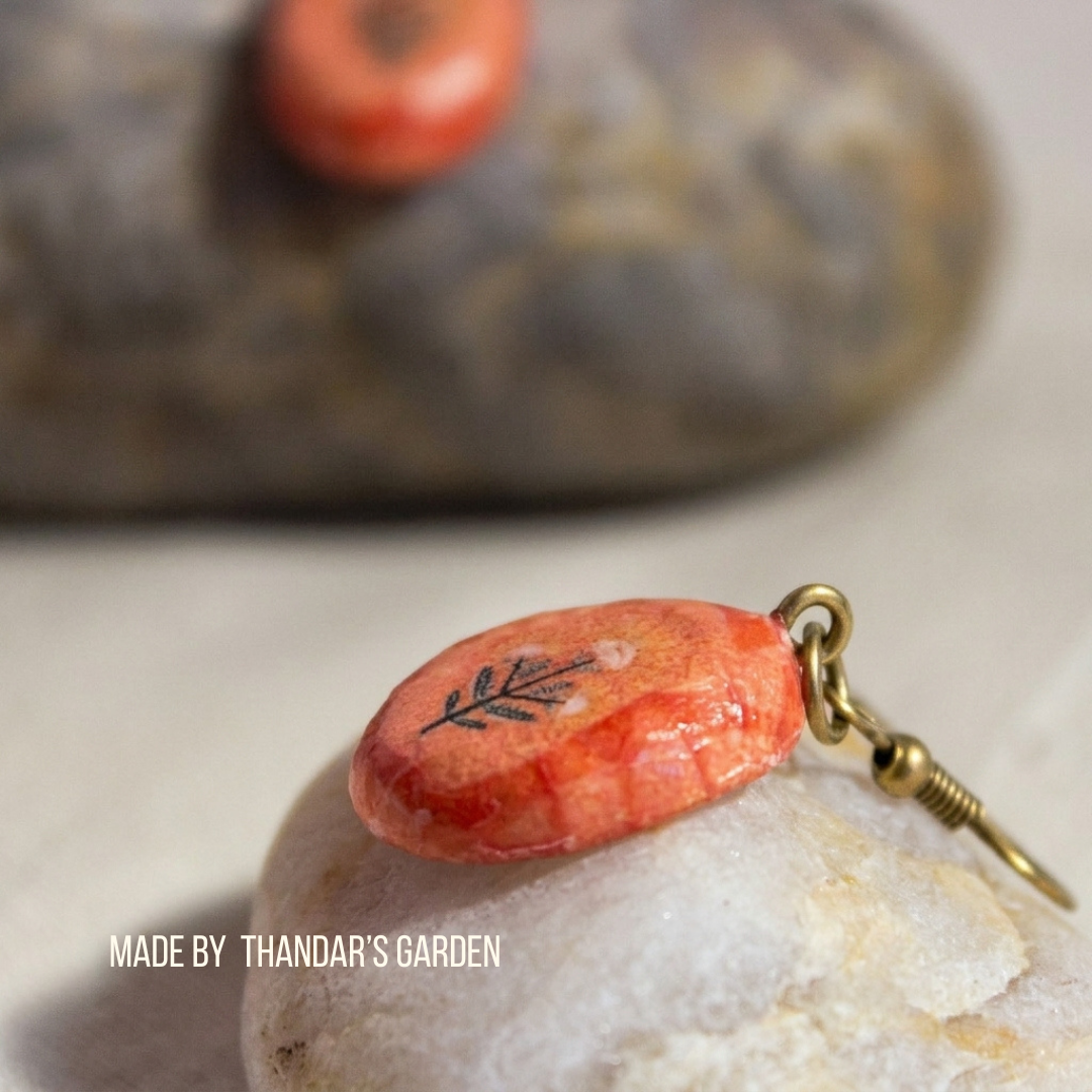 Peach Blossom Oval Earring
