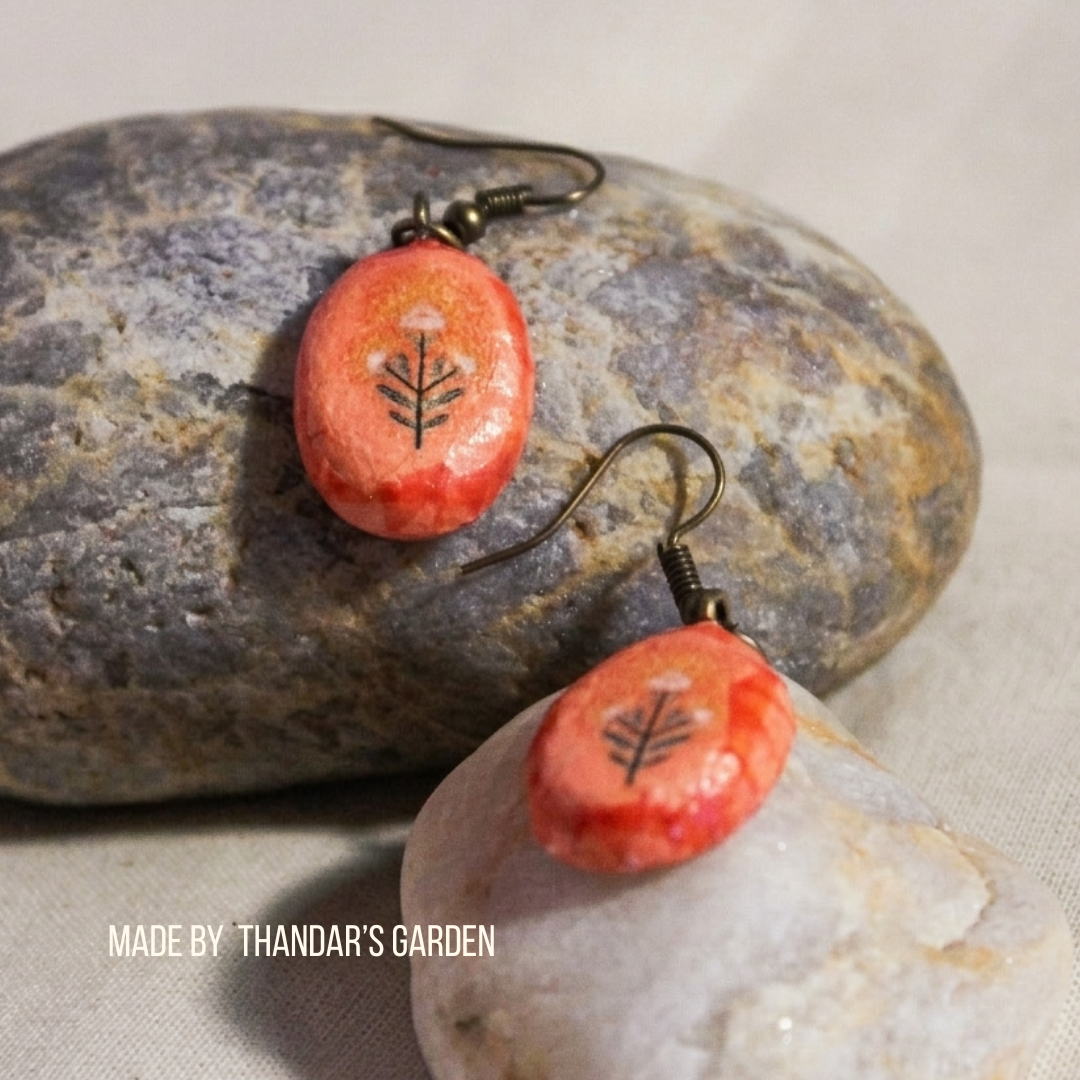 Peach Blossom Oval Earring