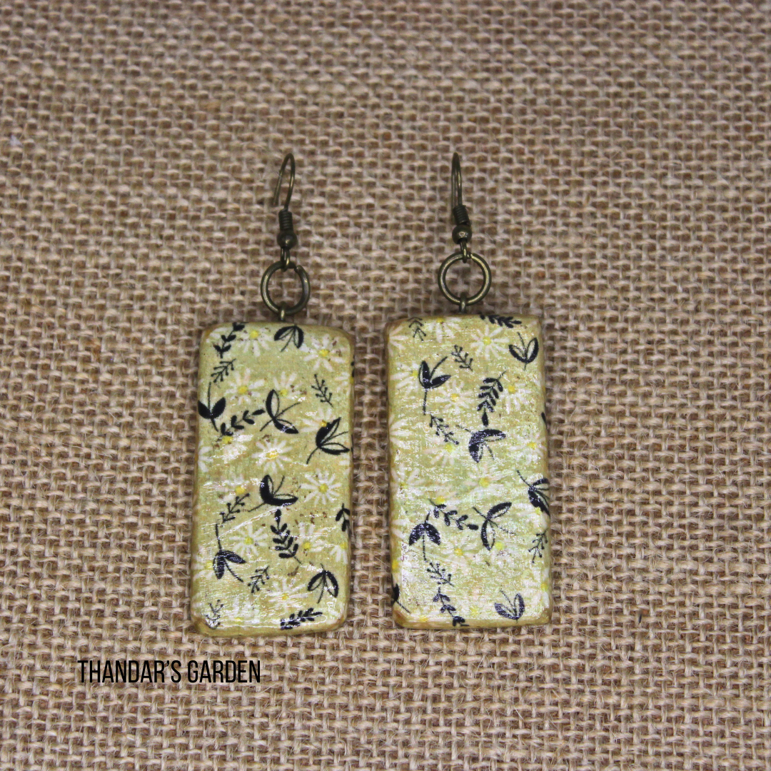 Ochre Bloom Rectangle Earring