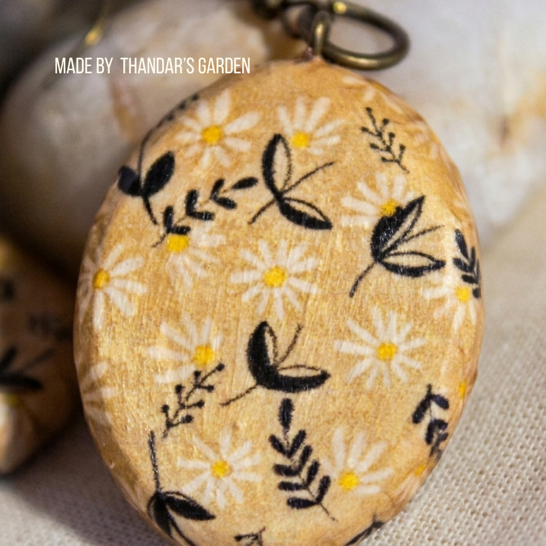 Ochre Bloom Oval Earring