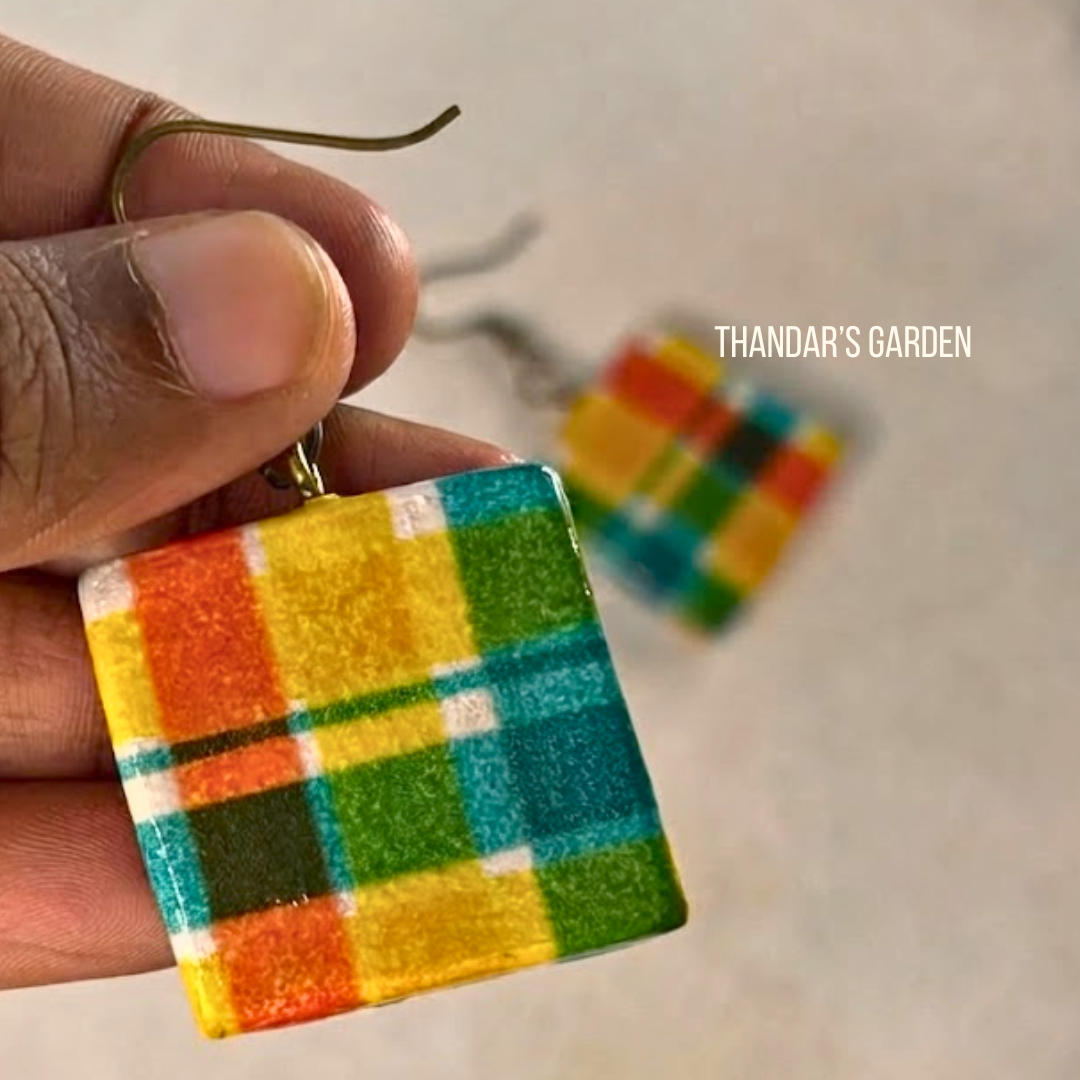 Madras Checks: Sunlit Breeze Dangle