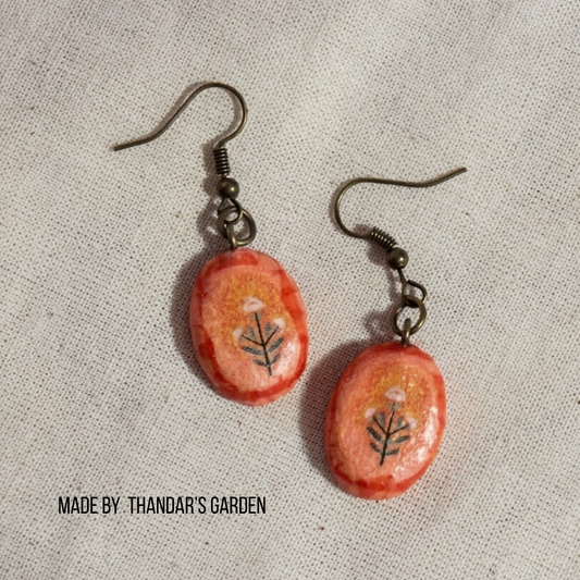 Peach Blossom Oval Earring