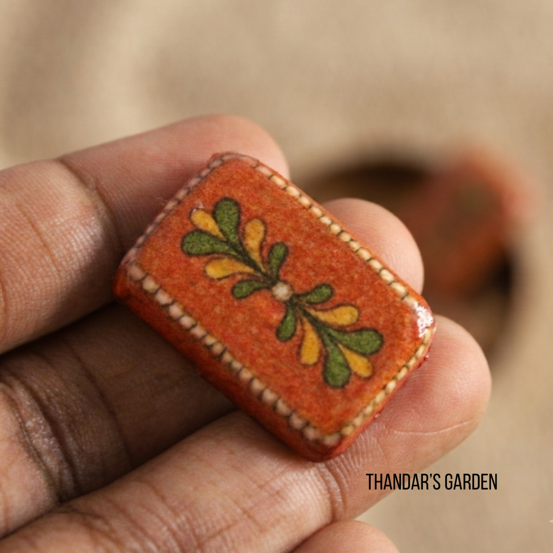 Kerala Mural: Terracotta Foliage Blocks