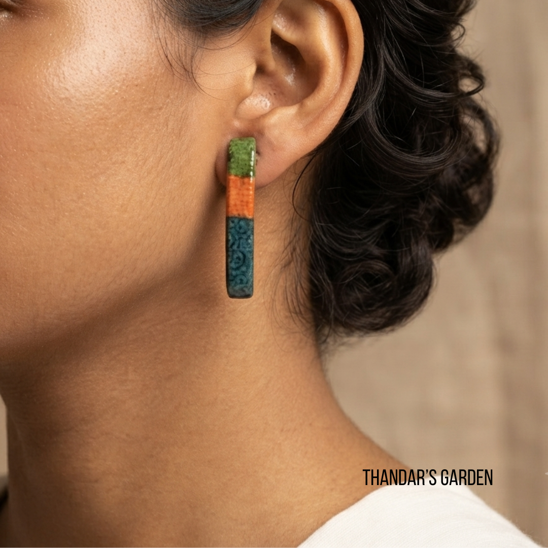 Kerala Mural: Earth & Stone Bar Studs