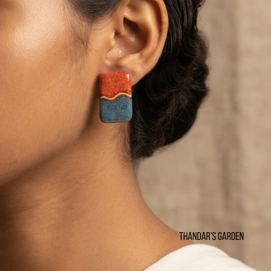 Kerala Mural: Earth & Sky Wave Studs