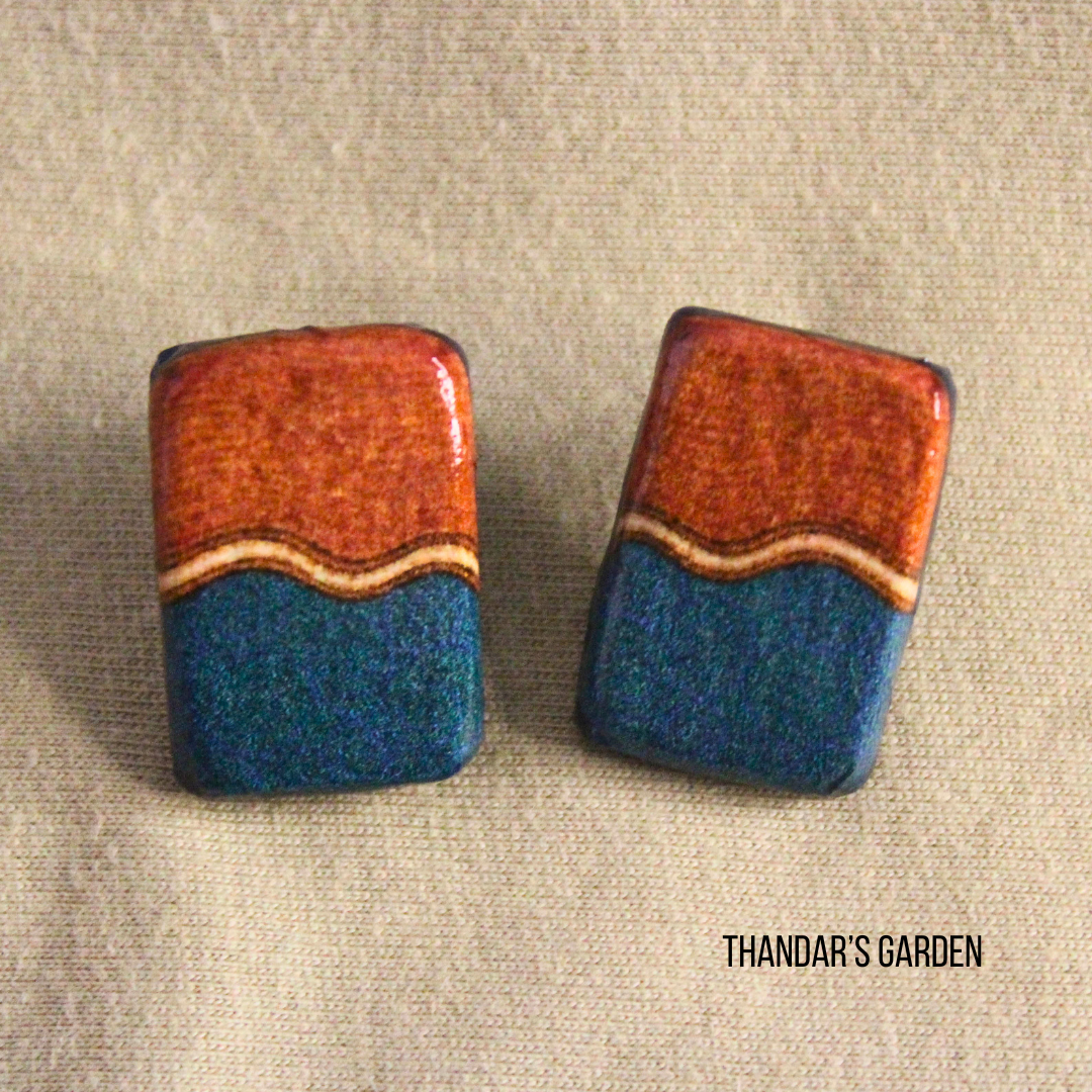 Kerala Mural: Earth & Sky Wave Studs
